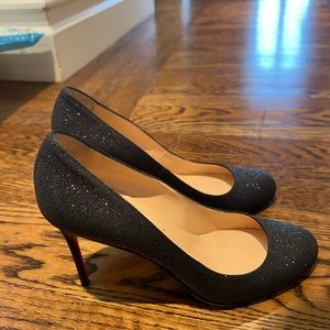 Christian Louboutin Black Sparkle Pumps
